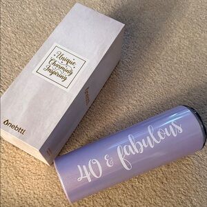 Purple '40 & Fabulous' Tumbler